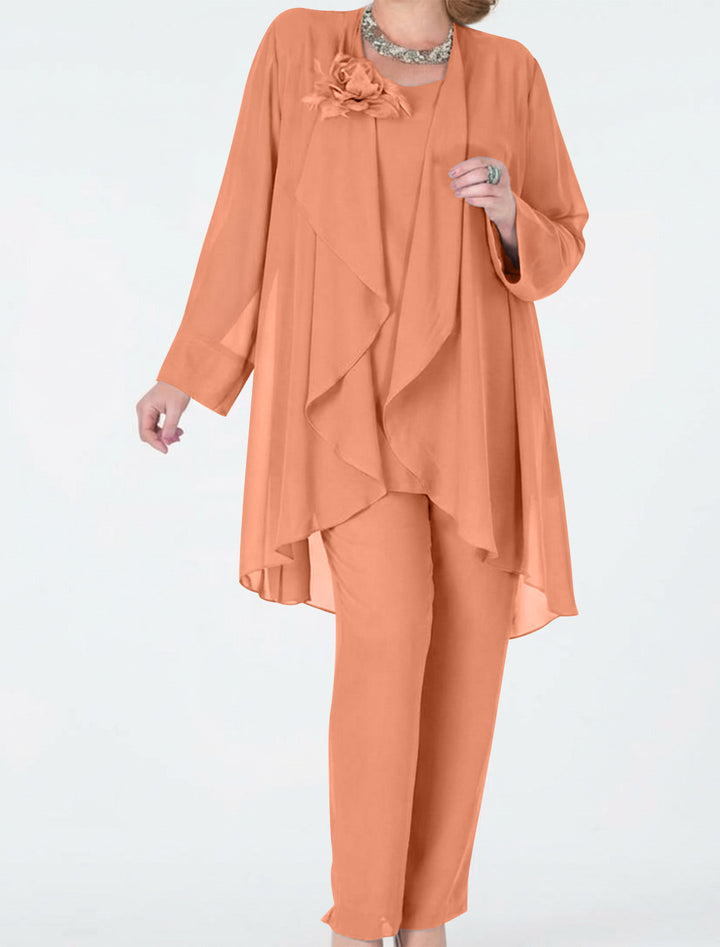 Chiffon Mother of the Bride Pantsuits with Jacket