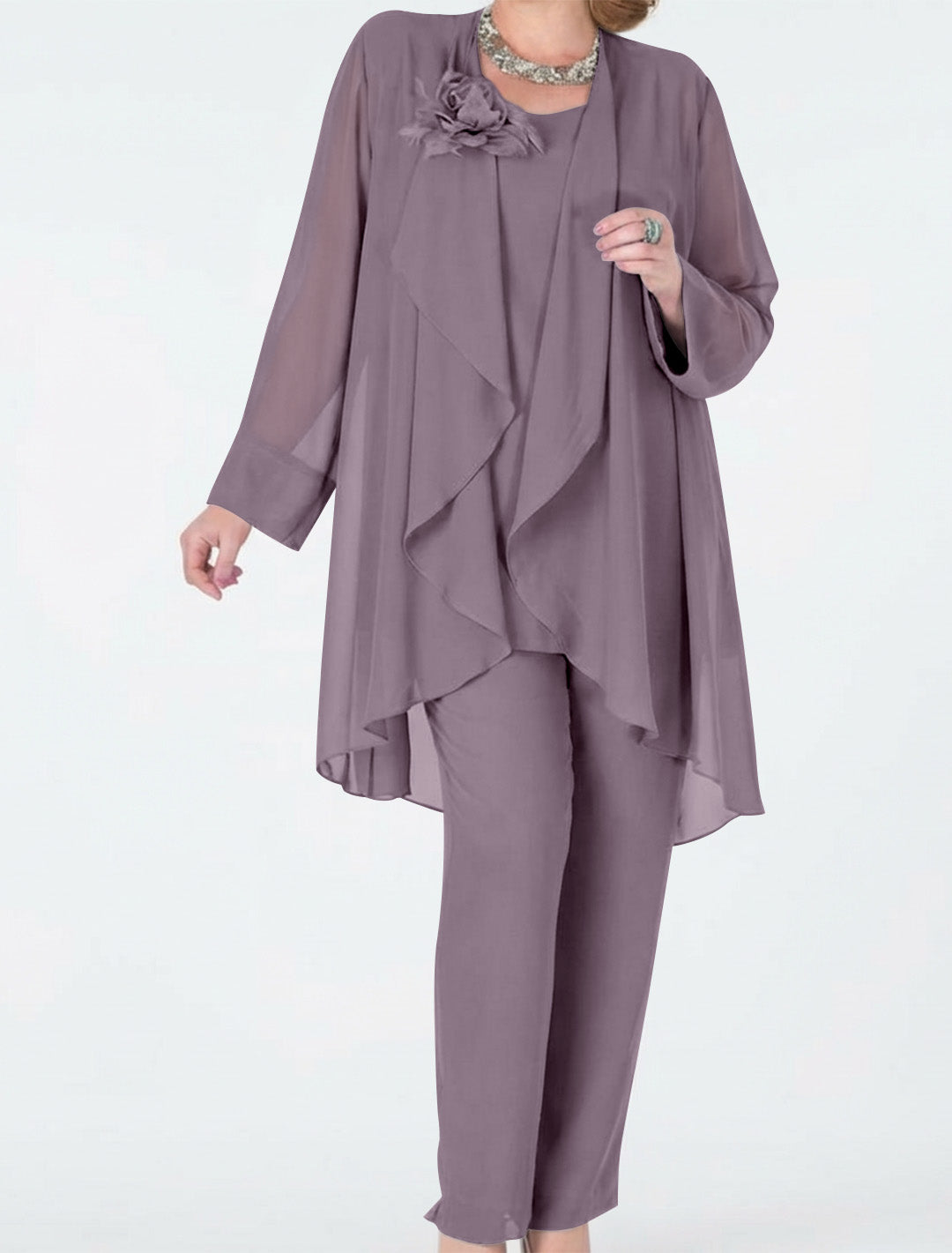 Chiffon Mother of the Bride Pantsuits with Jacket