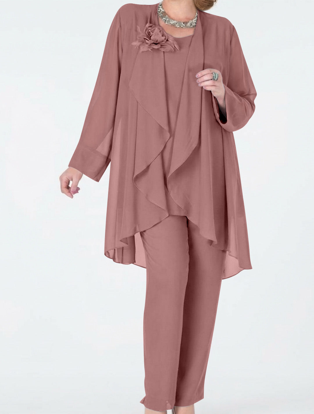 Chiffon Mother of the Bride Pantsuits with Jacket