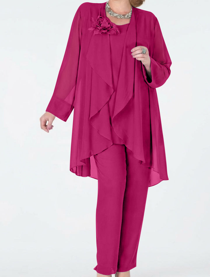 Chiffon Mother of the Bride Pantsuits with Jacket