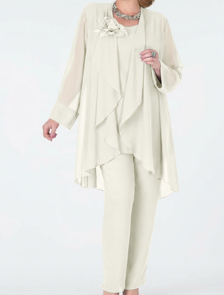 Chiffon Mother of the Bride Pantsuits with Jacket