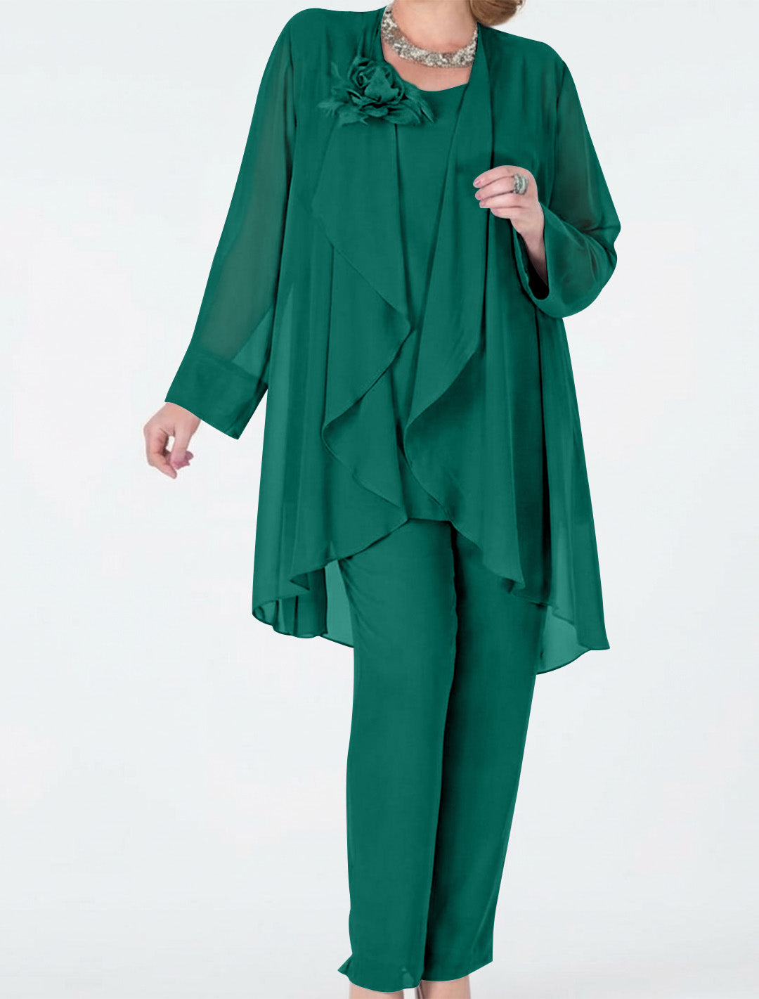 Chiffon Mother of the Bride Pantsuits with Jacket