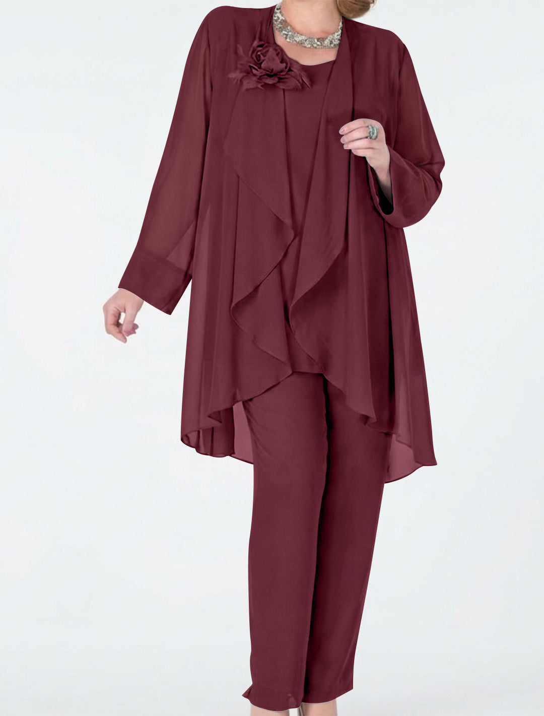 Chiffon Mother of the Bride Pantsuits with Jacket