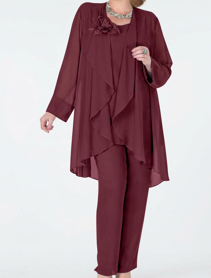 Chiffon Mother of the Bride Pantsuits with Jacket