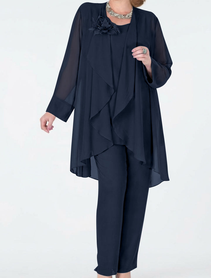 Chiffon Mother of the Bride Pantsuits with Jacket
