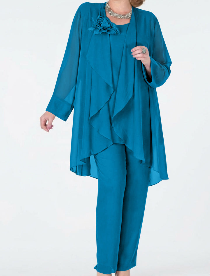 Chiffon Mother of the Bride Pantsuits with Jacket