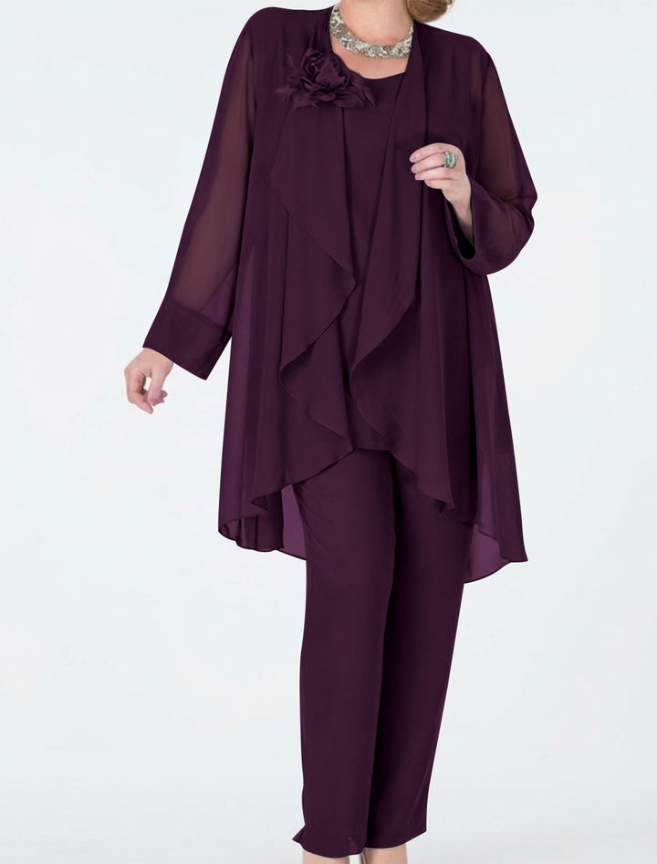 Chiffon Mother of the Bride Pantsuits with Jacket