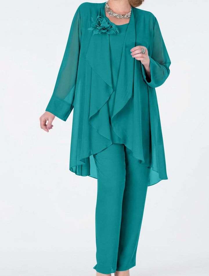 Chiffon Mother of the Bride Pantsuits with Jacket