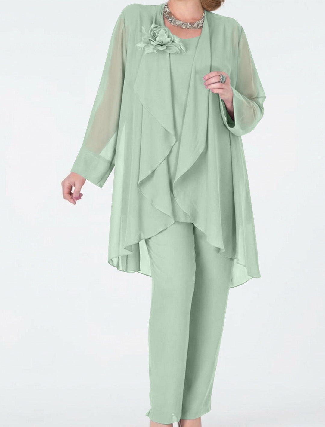 Chiffon Mother of the Bride Pantsuits with Jacket