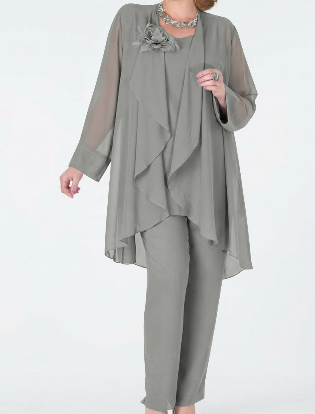Chiffon Mother of the Bride Pantsuits with Jacket