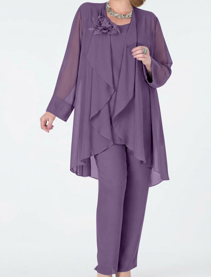 Chiffon Mother of the Bride Pantsuits with Jacket