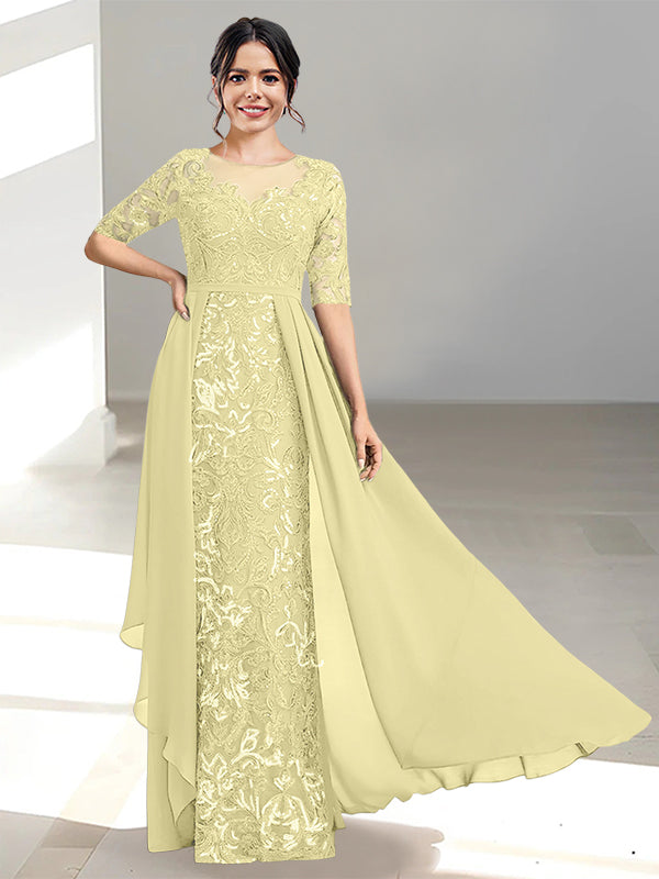 A-Line/Princess Scoop Floor-Length Mother of the Bride Dresses