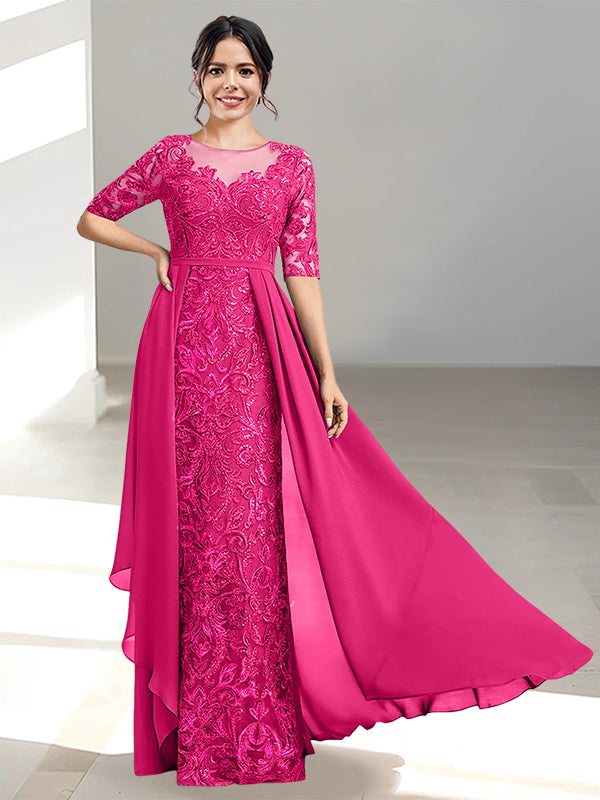 A-Line/Princess Scoop Floor-Length Mother of the Bride Dresses