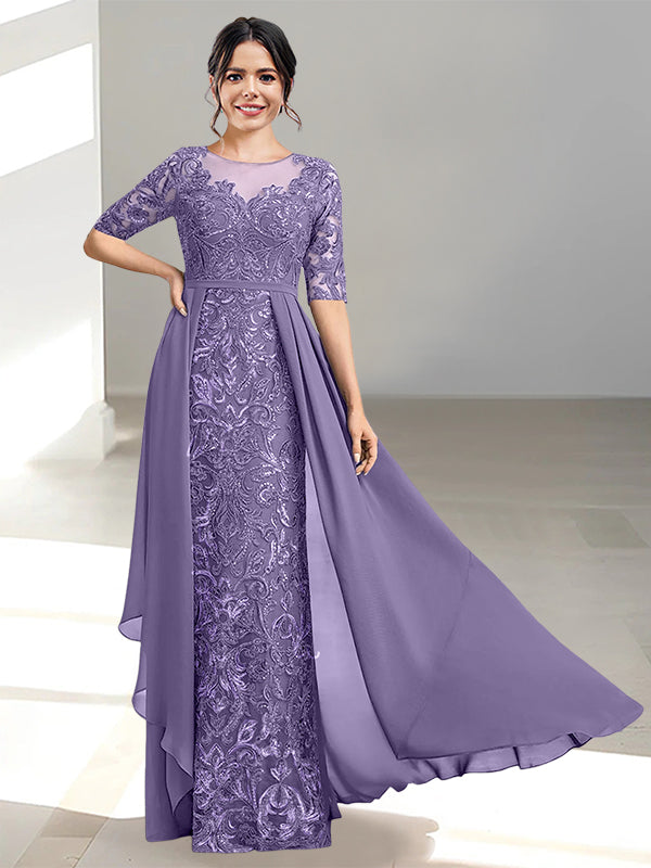 A-Line/Princess Scoop Floor-Length Mother of the Bride Dresses