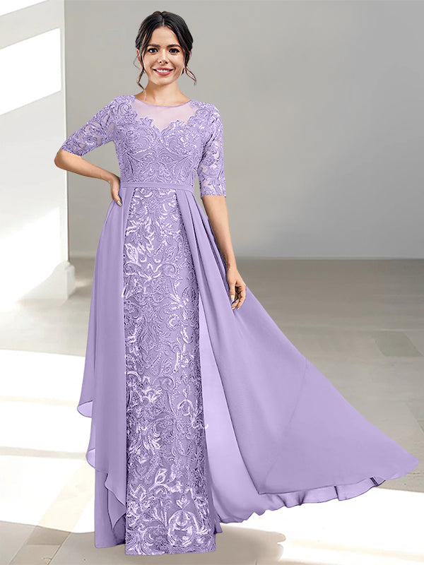 A-Line/Princess Scoop Floor-Length Mother of the Bride Dresses