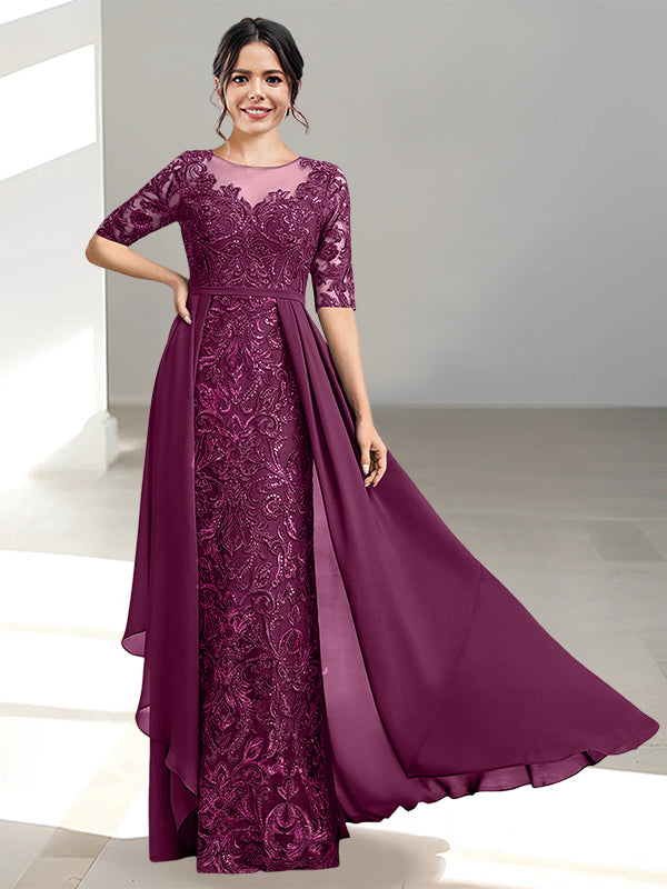 A-Line/Princess Scoop Floor-Length Mother of the Bride Dresses