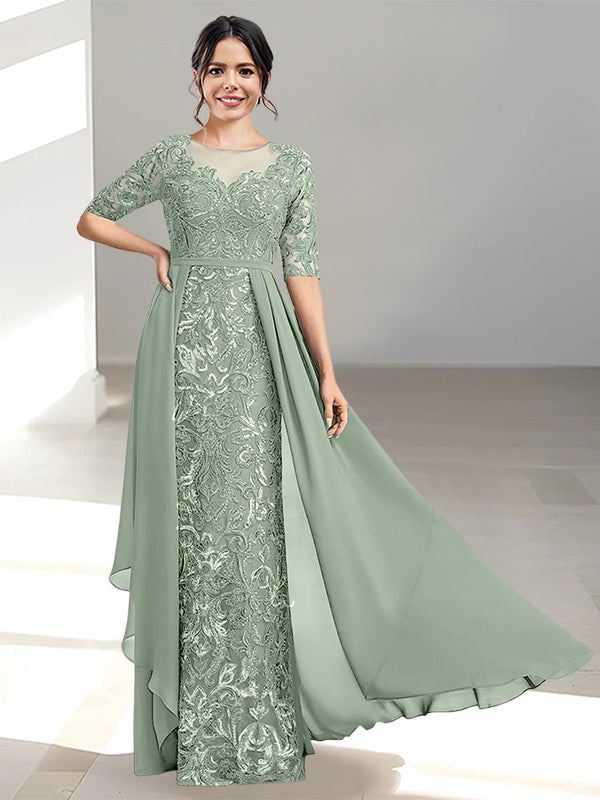 A-Line/Princess Scoop Floor-Length Mother of the Bride Dresses