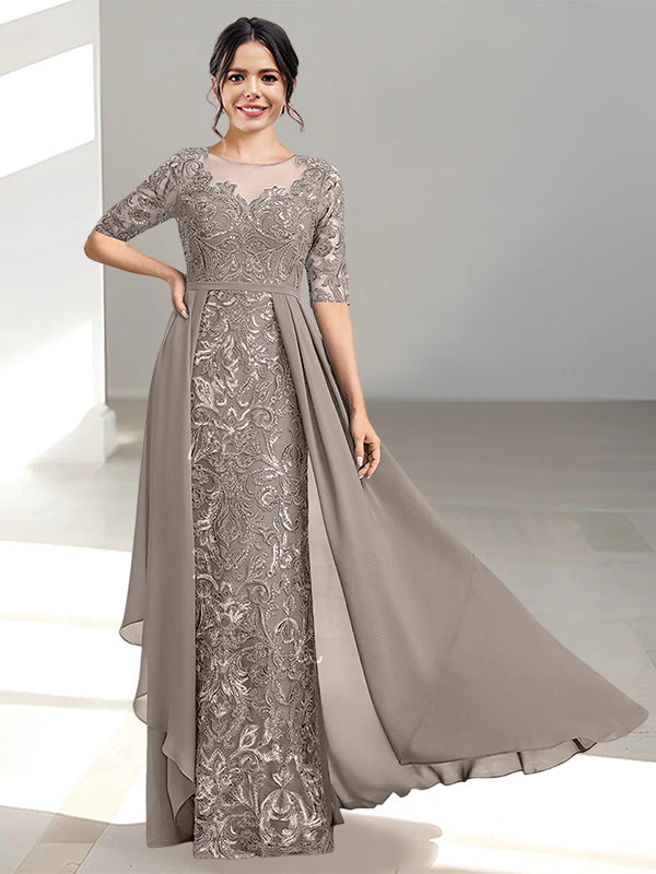 A-Line/Princess Scoop Floor-Length Mother of the Bride Dresses