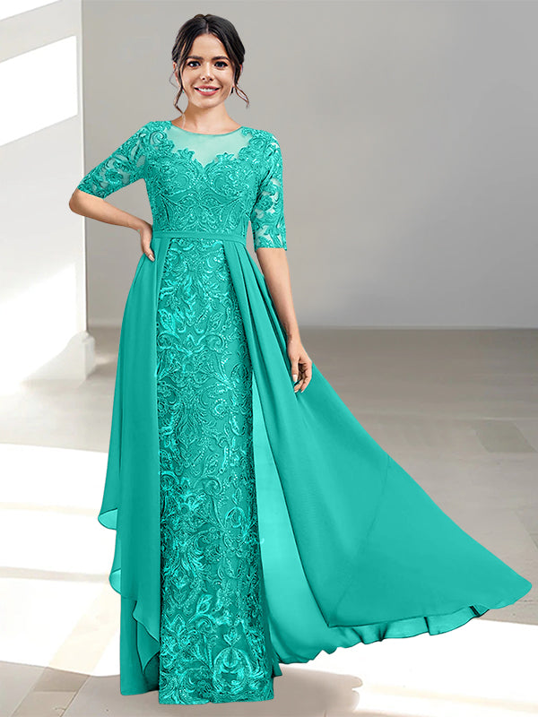 A-Line/Princess Scoop Floor-Length Mother of the Bride Dresses