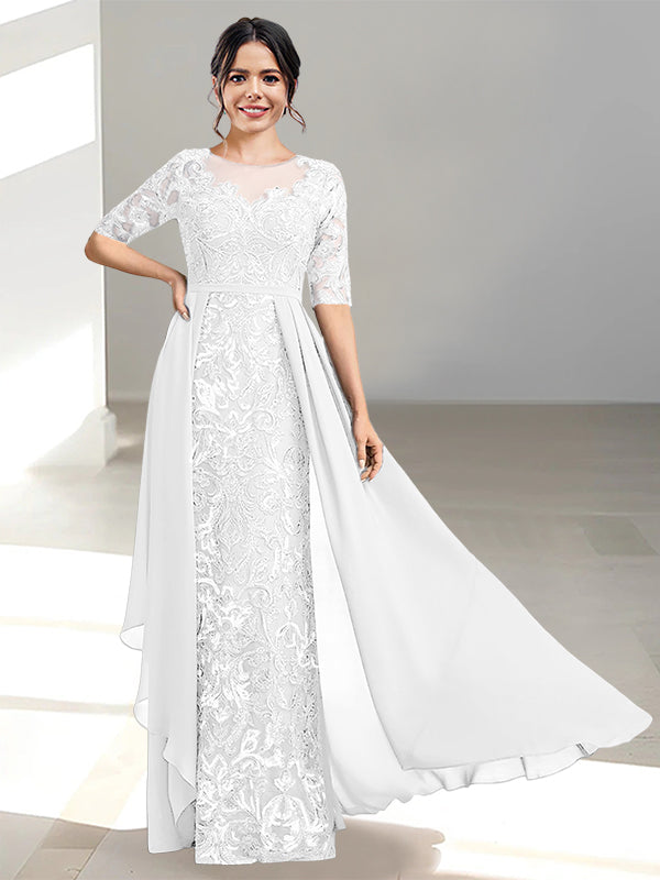 A-Line/Princess Scoop Floor-Length Mother of the Bride Dresses