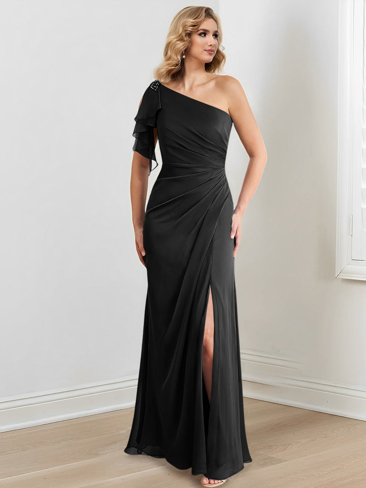 Sheath/Column One-Shoulder Floor-Length Mother of the Bride Dresses