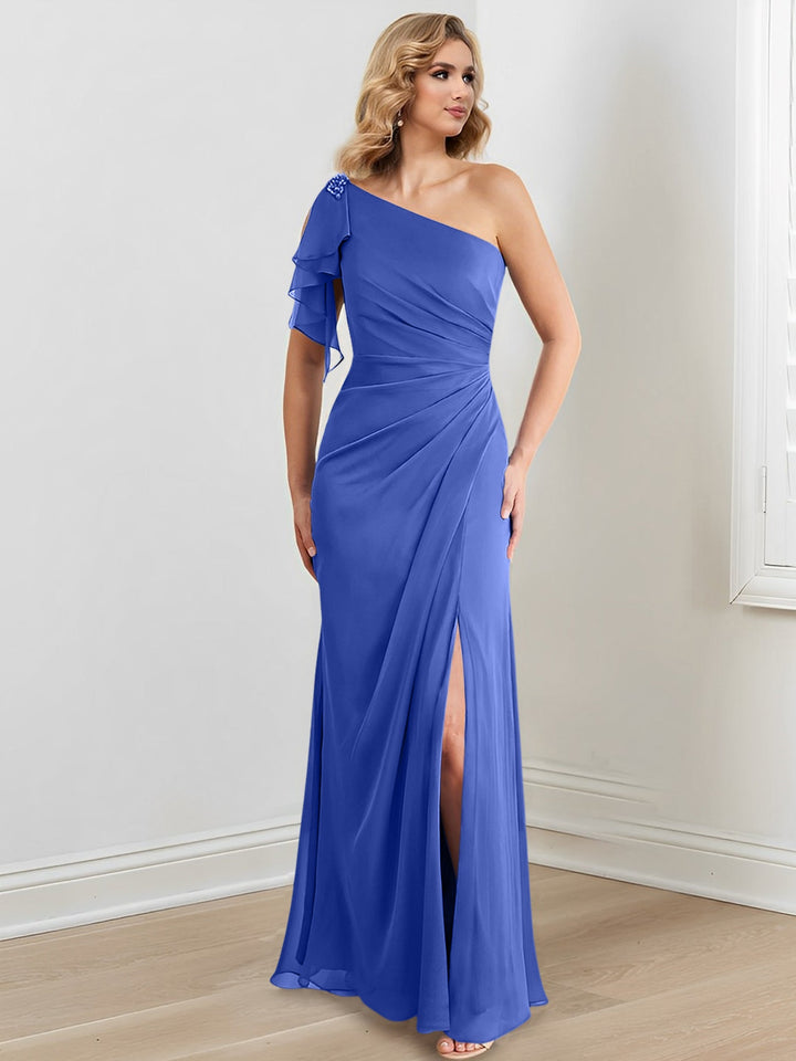 Sheath/Column One-Shoulder Floor-Length Mother of the Bride Dresses