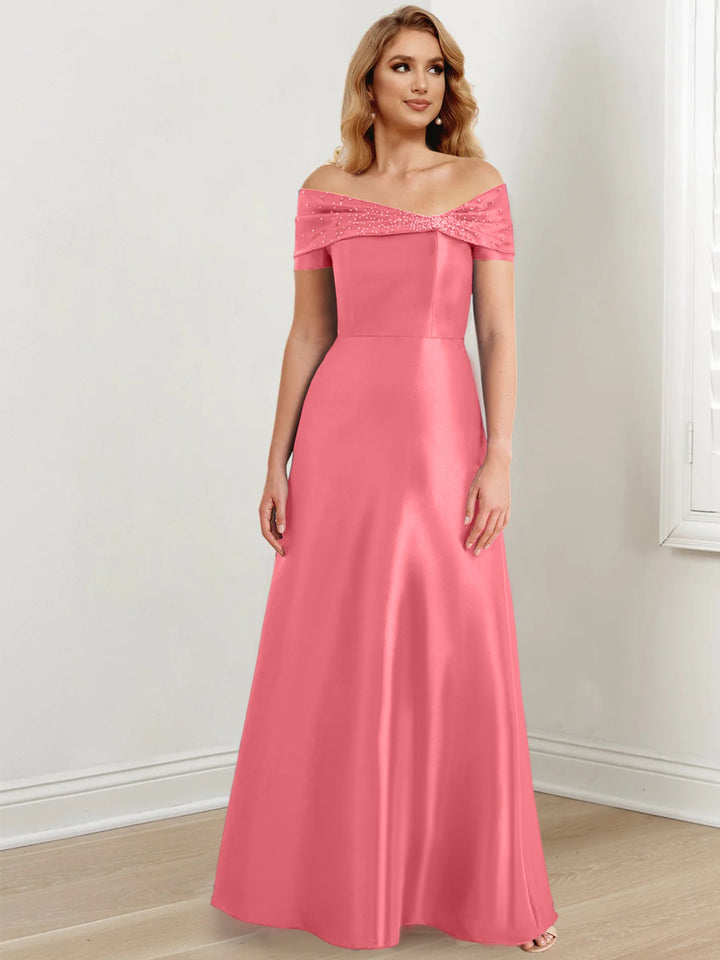 A-Line/Princess Off-the-Shoulder Floor-Length Mother of the Bride Dresses