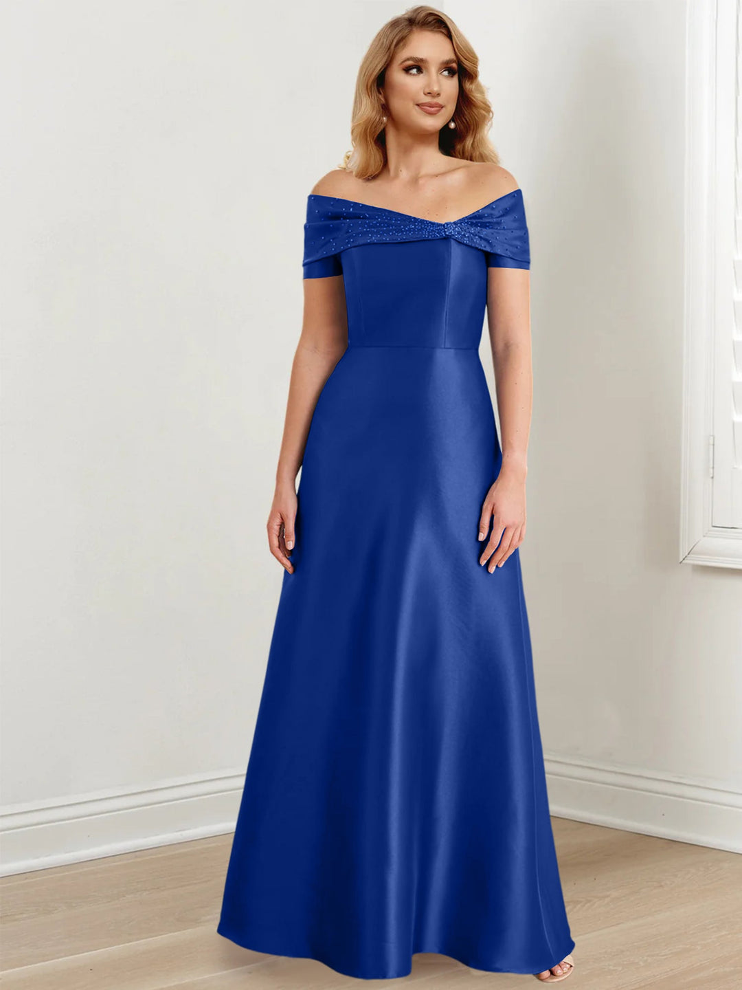 A-Line/Princess Off-the-Shoulder Floor-Length Mother of the Bride Dresses