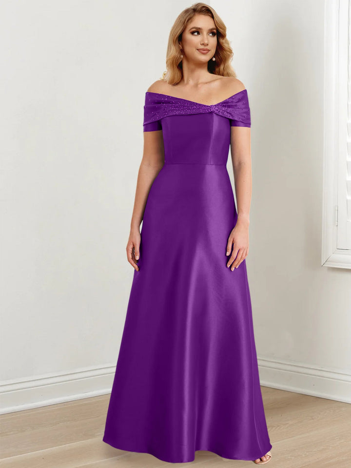 A-Line/Princess Off-the-Shoulder Floor-Length Mother of the Bride Dresses