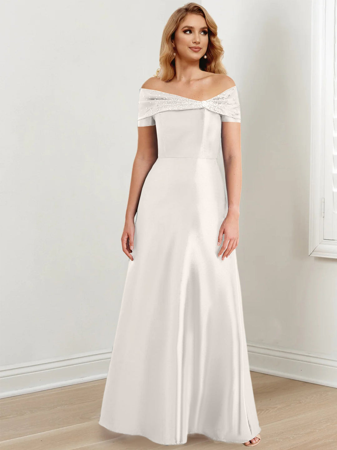 A-Line/Princess Off-the-Shoulder Floor-Length Mother of the Bride Dresses