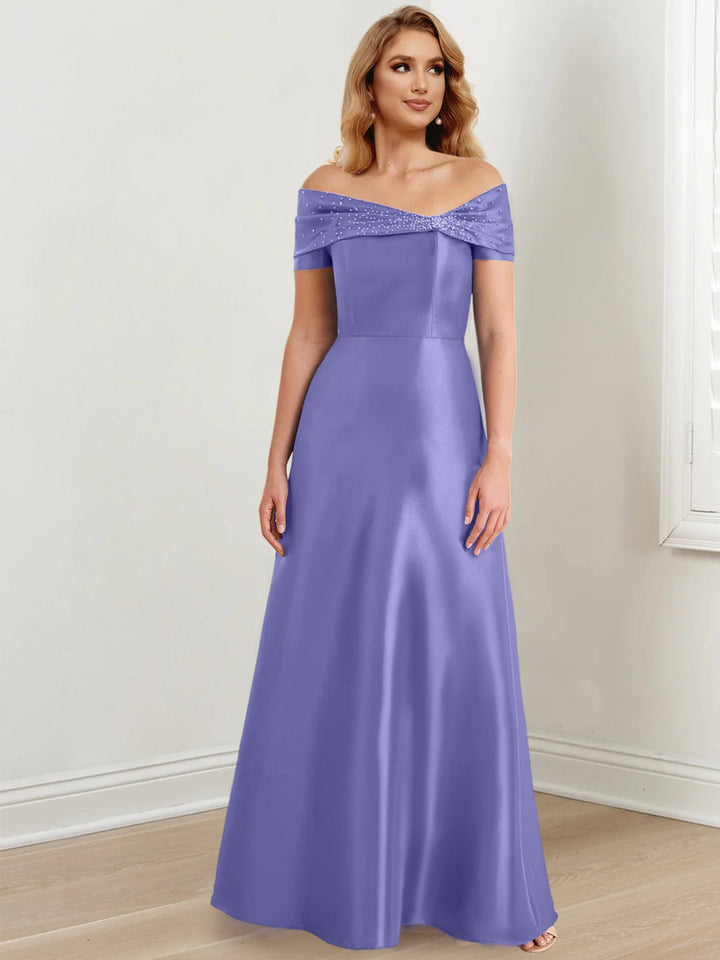 A-Line/Princess Off-the-Shoulder Floor-Length Mother of the Bride Dresses