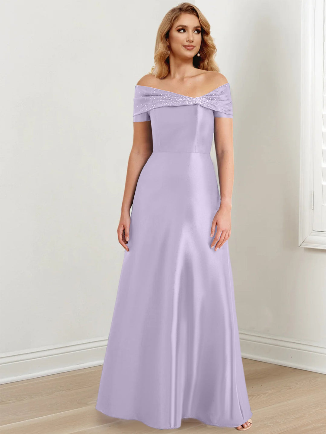 A-Line/Princess Off-the-Shoulder Floor-Length Mother of the Bride Dresses