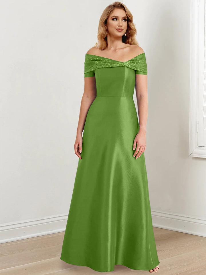 A-Line/Princess Off-the-Shoulder Floor-Length Mother of the Bride Dresses