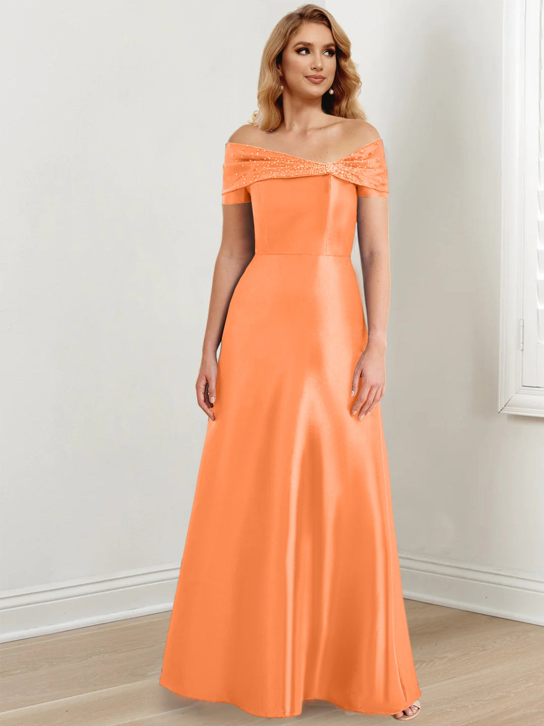 A-Line/Princess Off-the-Shoulder Floor-Length Mother of the Bride Dresses