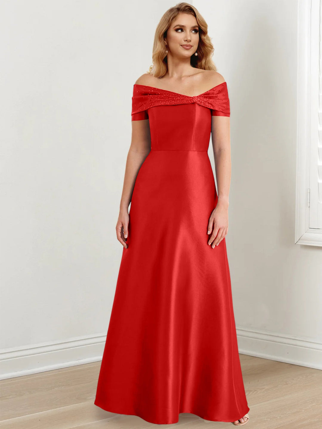 A-Line/Princess Off-the-Shoulder Floor-Length Mother of the Bride Dresses