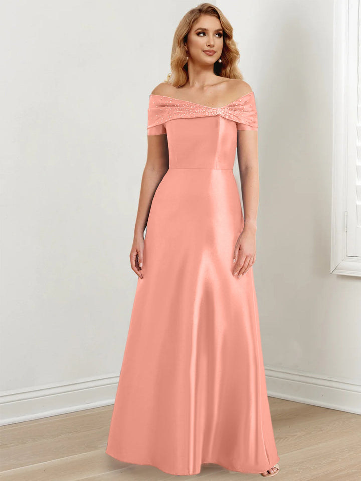 A-Line/Princess Off-the-Shoulder Floor-Length Mother of the Bride Dresses