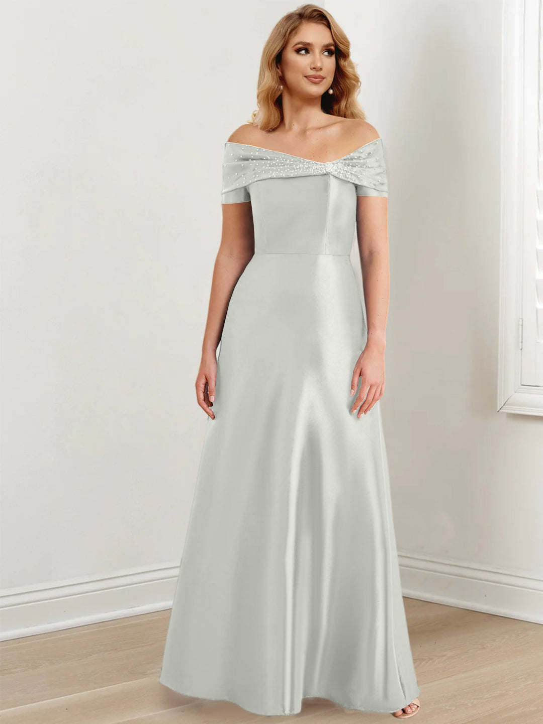 A-Line/Princess Off-the-Shoulder Floor-Length Mother of the Bride Dresses