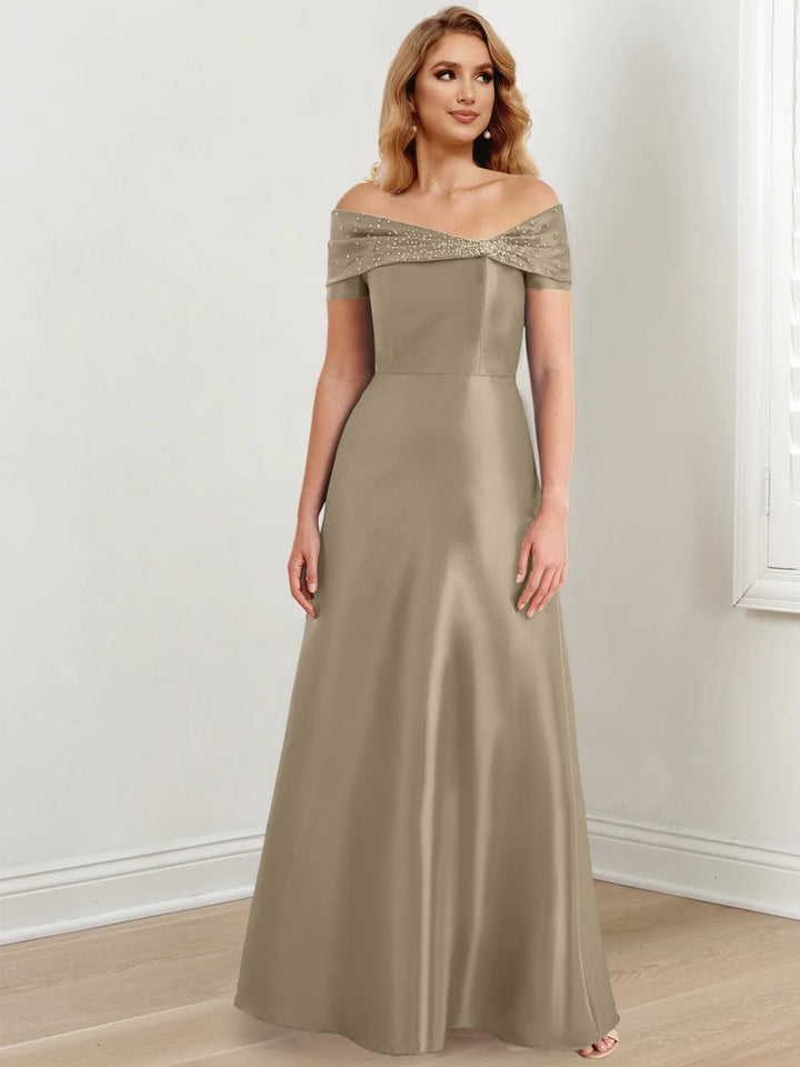 A-Line/Princess Off-the-Shoulder Floor-Length Mother of the Bride Dresses