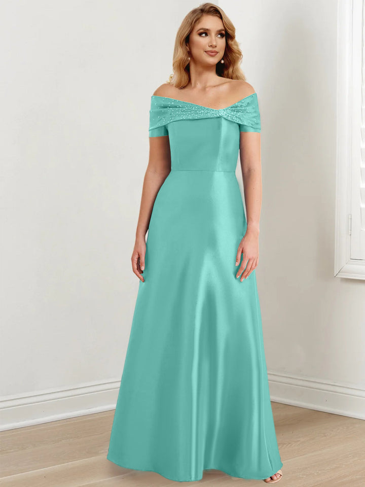 A-Line/Princess Off-the-Shoulder Floor-Length Mother of the Bride Dresses