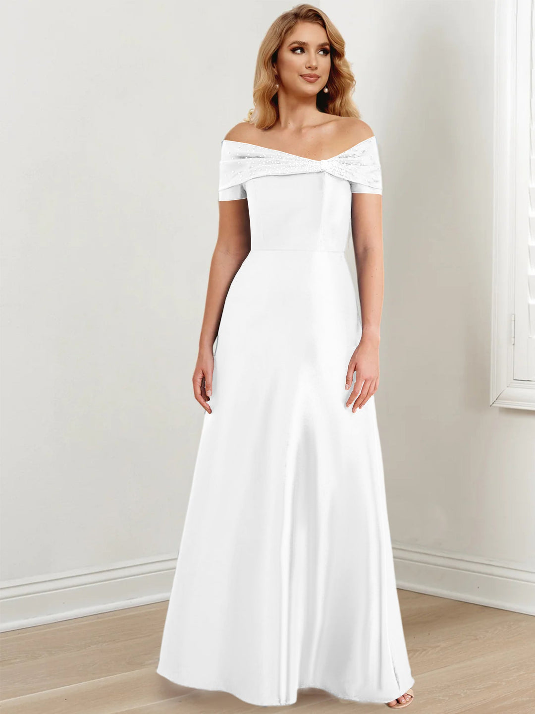 A-Line/Princess Off-the-Shoulder Floor-Length Mother of the Bride Dresses