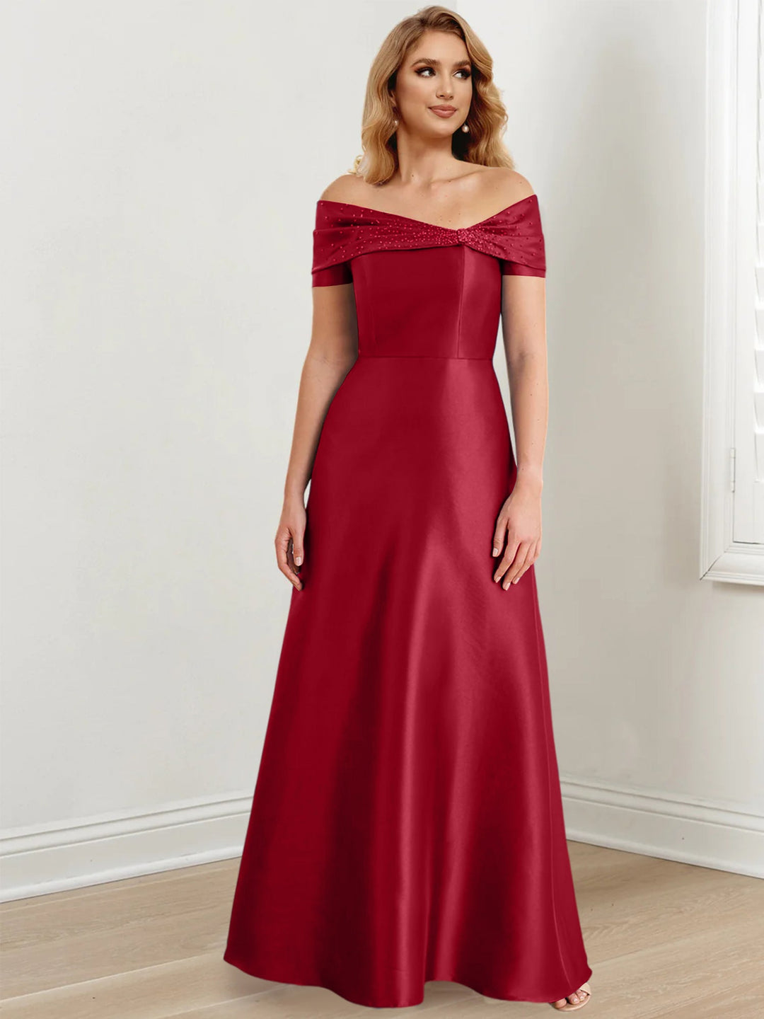 A-Line/Princess Off-the-Shoulder Floor-Length Mother of the Bride Dresses