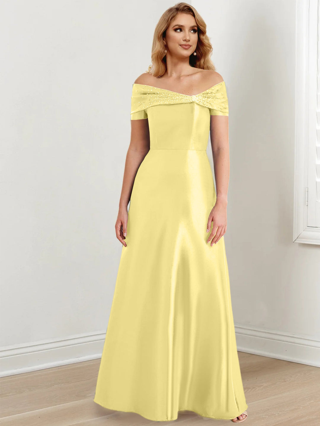 A-Line/Princess Off-the-Shoulder Floor-Length Mother of the Bride Dresses