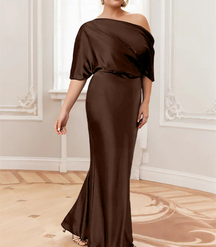 Sheath/Column One-Shoulder Floor-Length Mother of the Bride Dresses