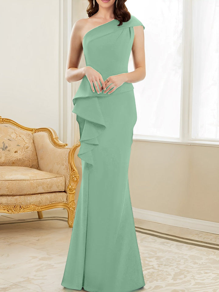 Trumpet/Mermaid One-Shoulder Floor-Length Mother of the Bride Dresses