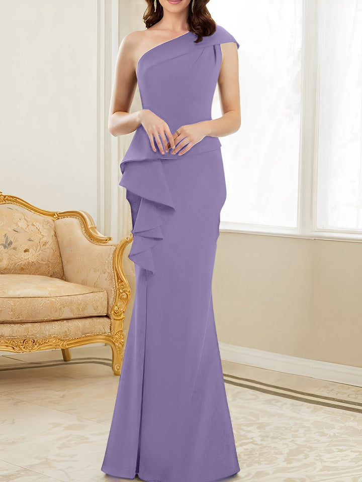 Trumpet/Mermaid One-Shoulder Floor-Length Mother of the Bride Dresses