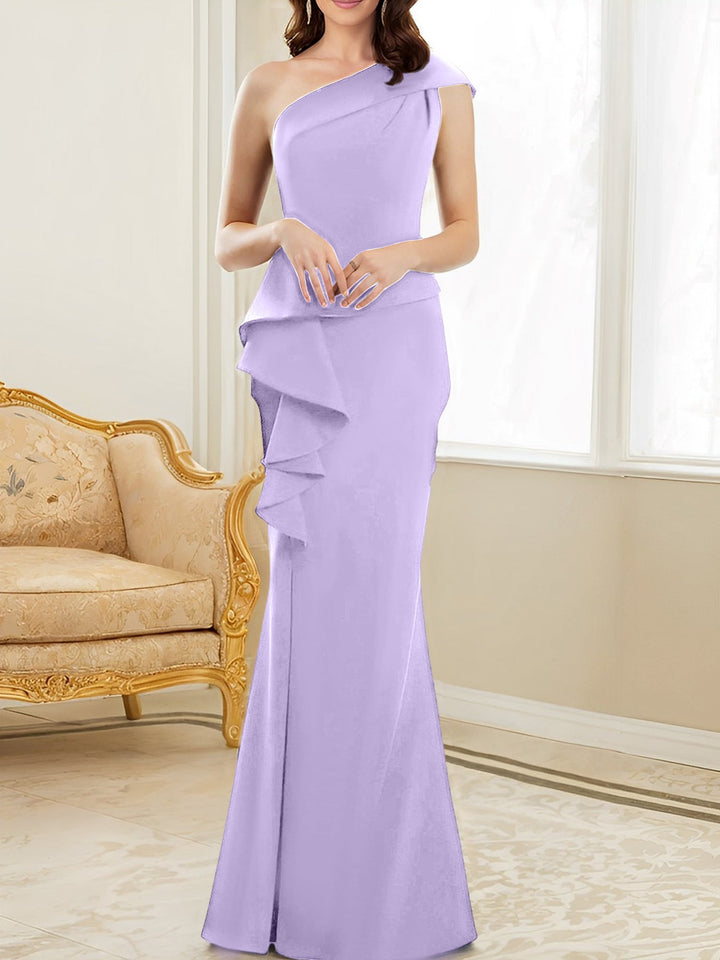 Trumpet/Mermaid One-Shoulder Floor-Length Mother of the Bride Dresses