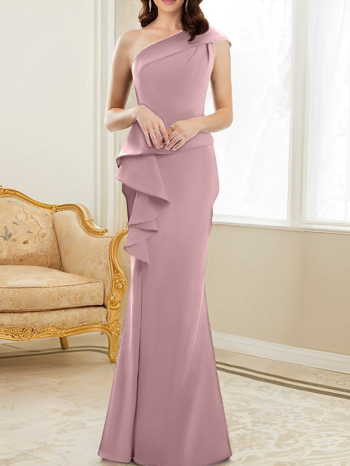 Trumpet/Mermaid One-Shoulder Floor-Length Mother of the Bride Dresses