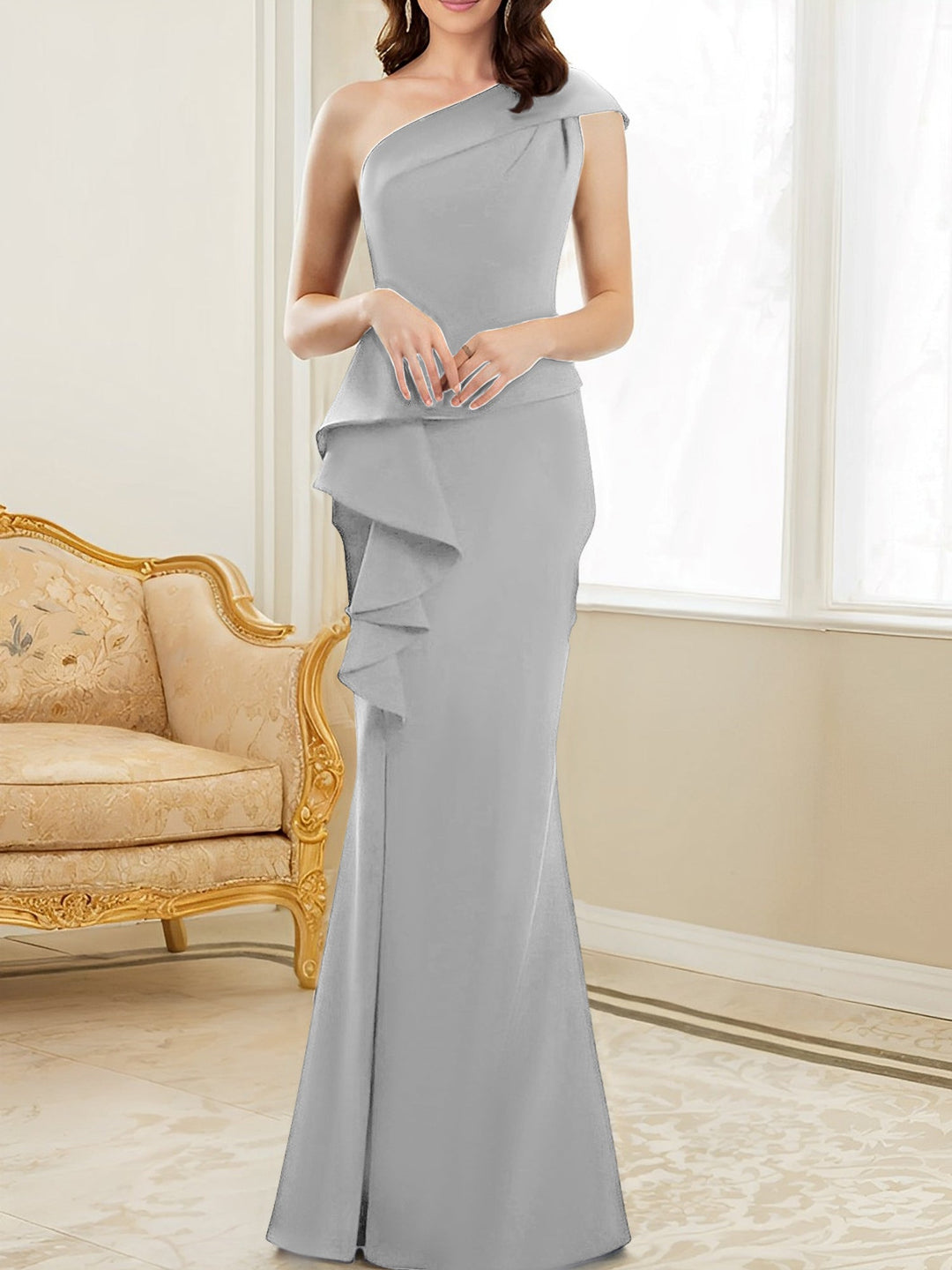 Trumpet/Mermaid One-Shoulder Floor-Length Mother of the Bride Dresses