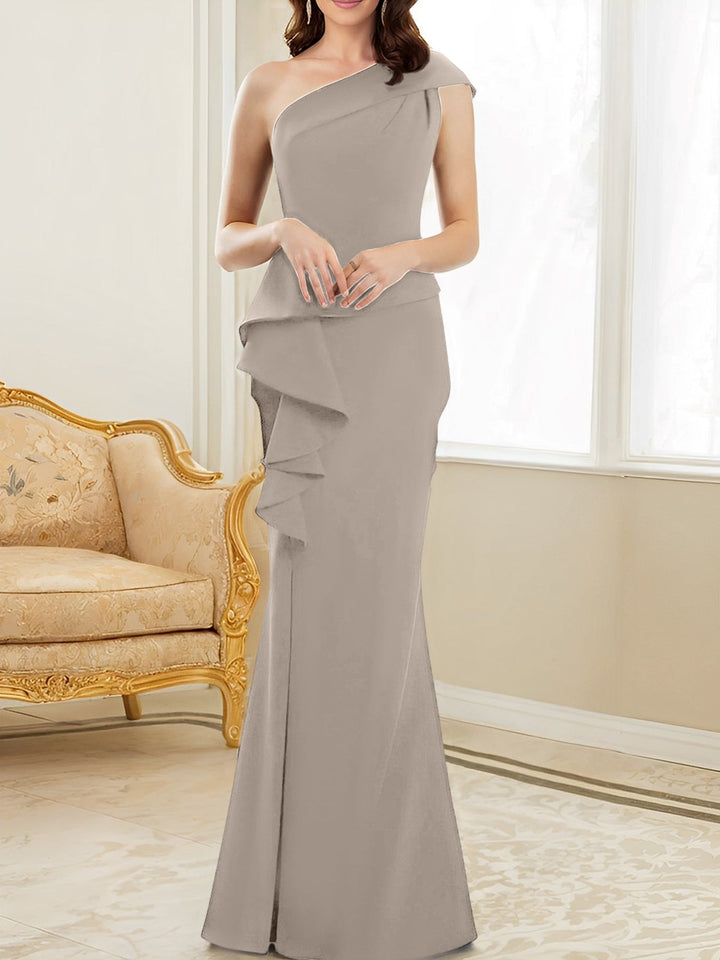 Trumpet/Mermaid One-Shoulder Floor-Length Mother of the Bride Dresses