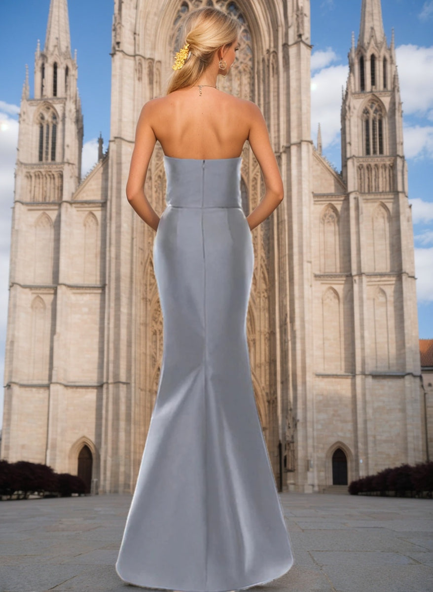 Trumpet/Mermaid Strapless Sleeveless Floor-Length Mother of the Bride Dresses with Bowknot